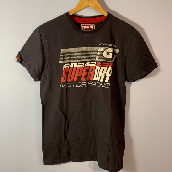 Superdry motor racing size large black label short sleeve tee shirt - Picture 1 of 8
